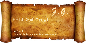Frid Györgyi névjegykártya